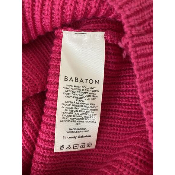 Babaton Aesthetica Wool Mock Neck Midi Dress S Pink Barbie Office Holiday Party - Picture 7 of 10